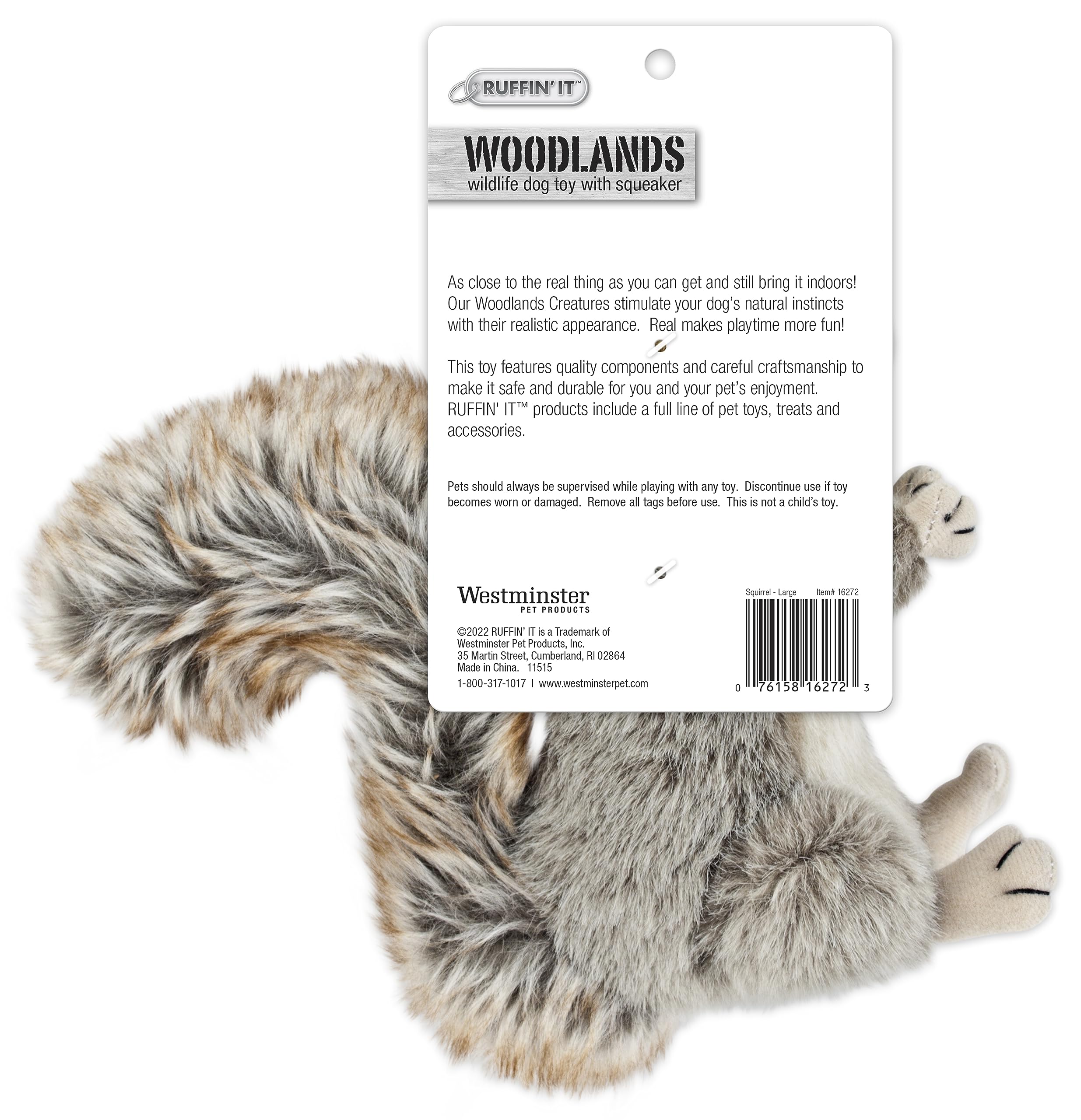 Close-up of fuzzy fur on Ruffin' It Woodlands squirrel plush