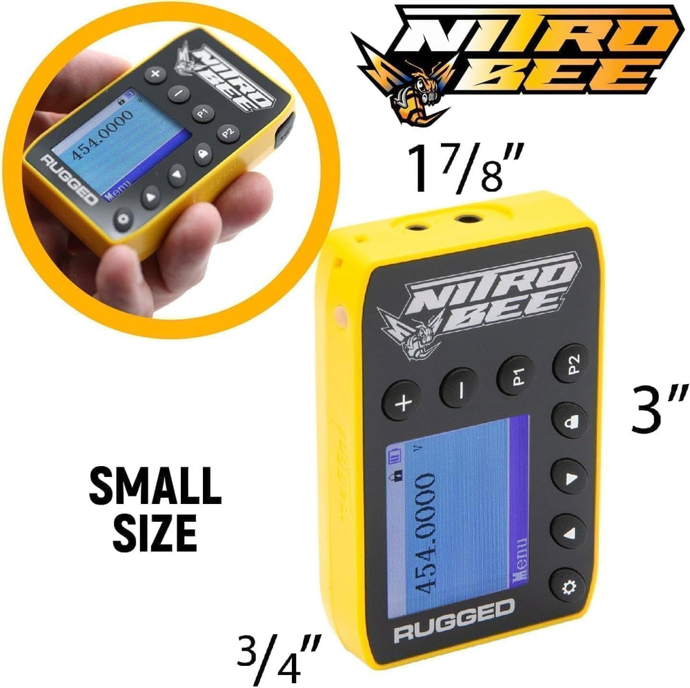 Rugged Radios Nitro Bee race control priority feature enabling critical messages.