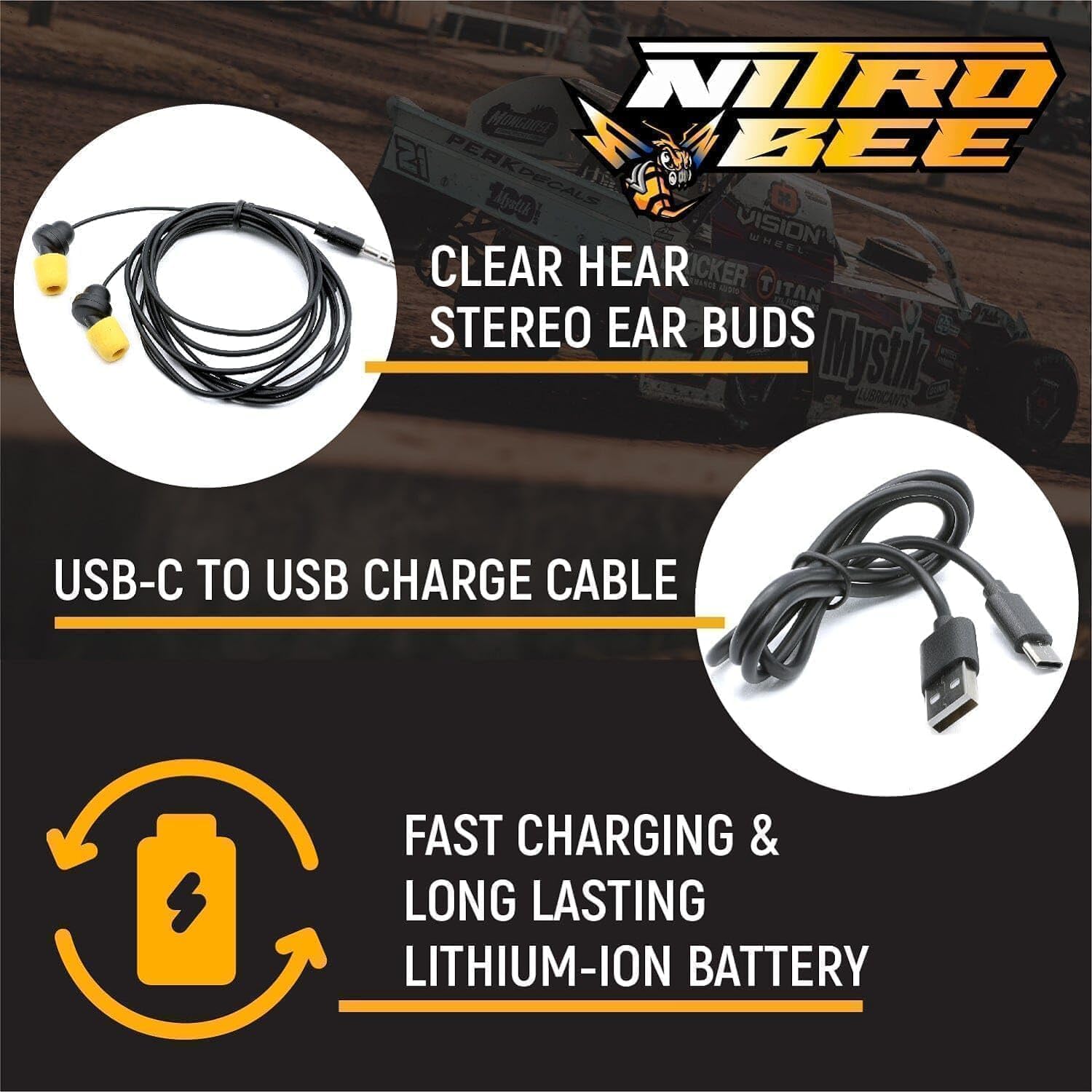 Rugged Radios Nitro Bee UHF band label highlighting 400-480 MHz compatibility.