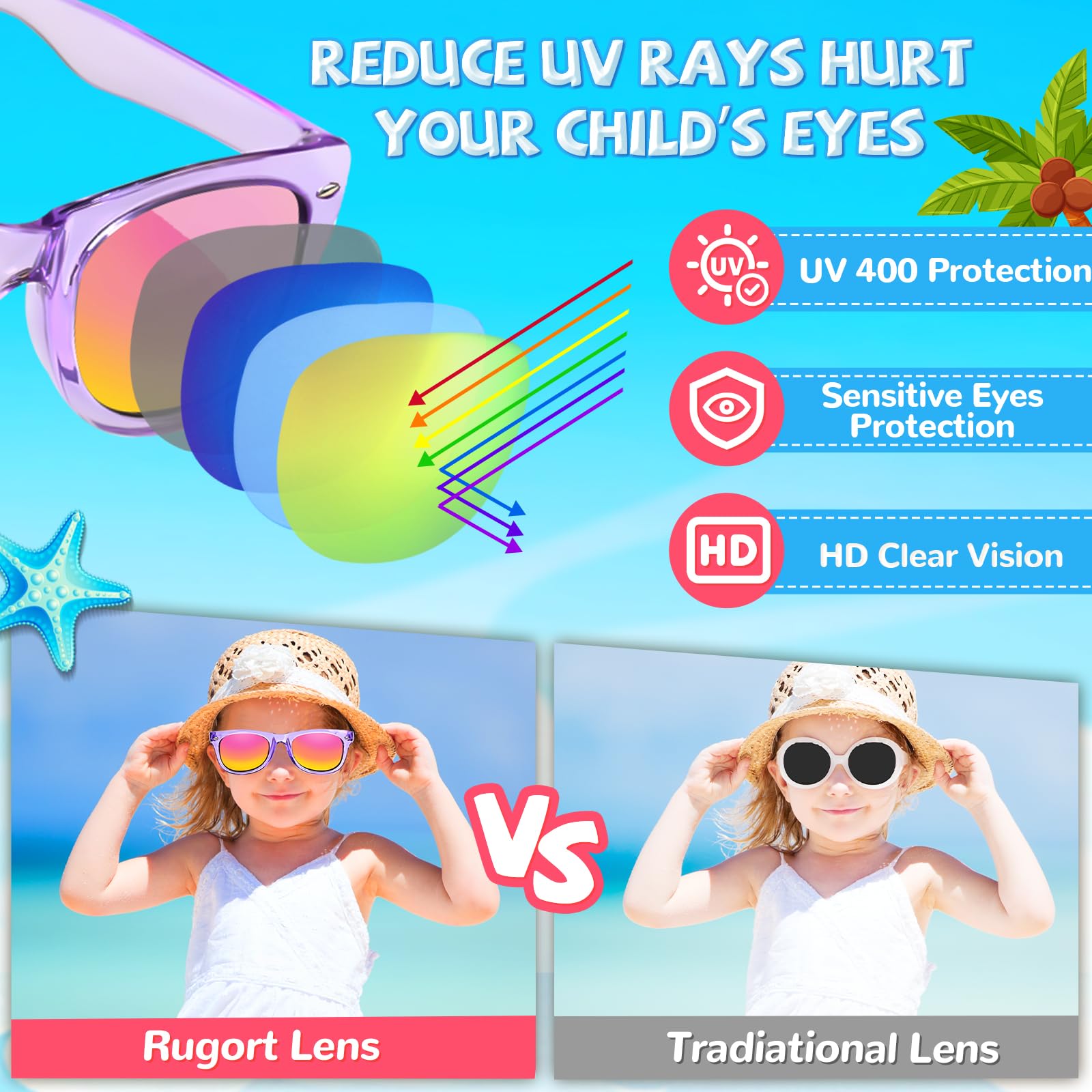 Rugort kids sunglasses with kid-friendly fit for active daily wear