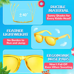 Rugort kids sunglasses lightweight polypropylene design for comfortable all-day use