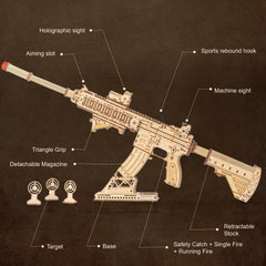 RUIFAM puzzle gun in premium linden wood material for a refined feel