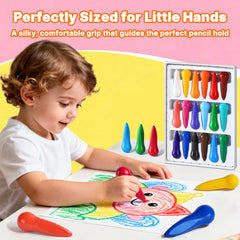 RuiHawk washable non-toxic crayons for toddlers, easy cleanup after creative sessions.