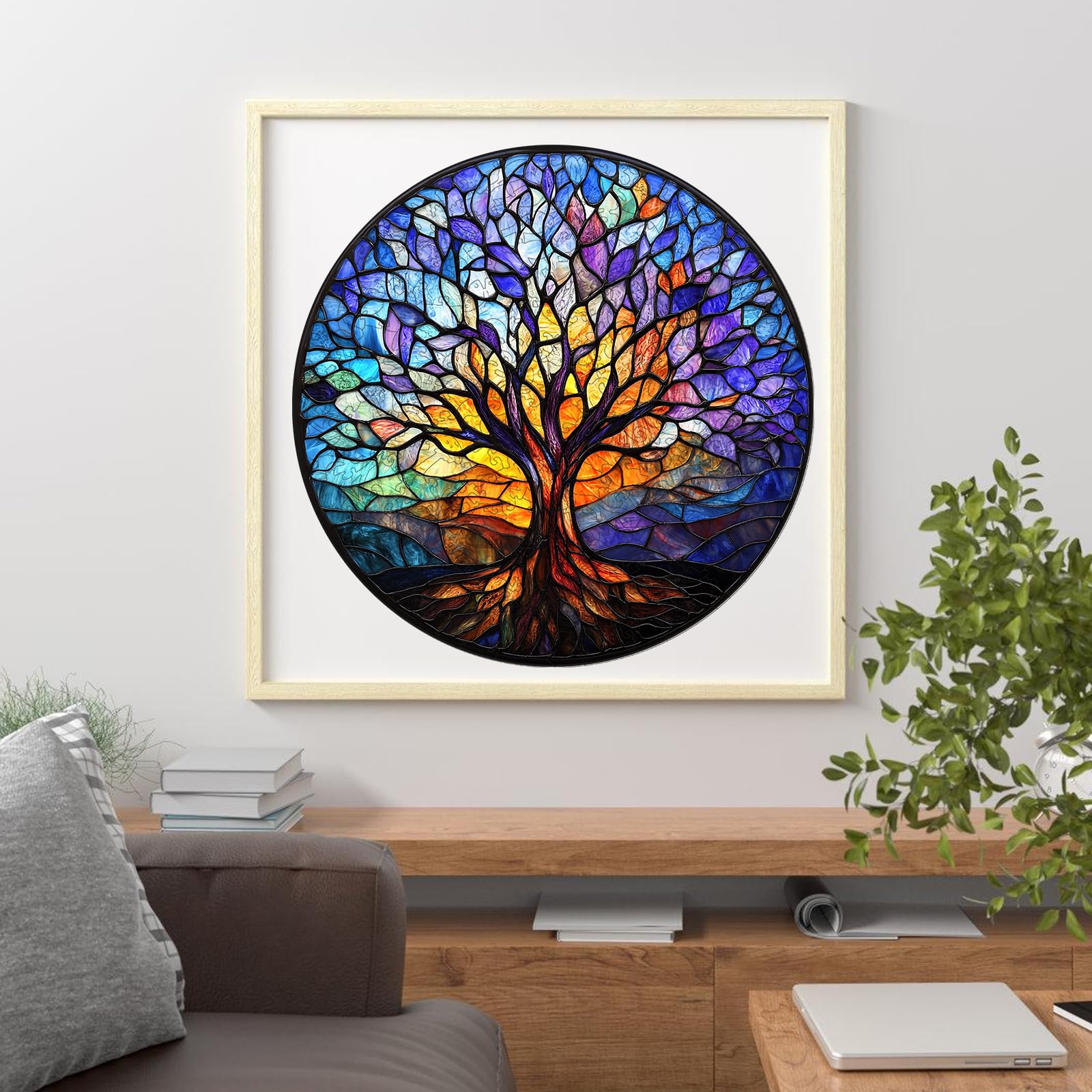 Ruikiyart wall decor tree puzzle becomes a striking art piece.