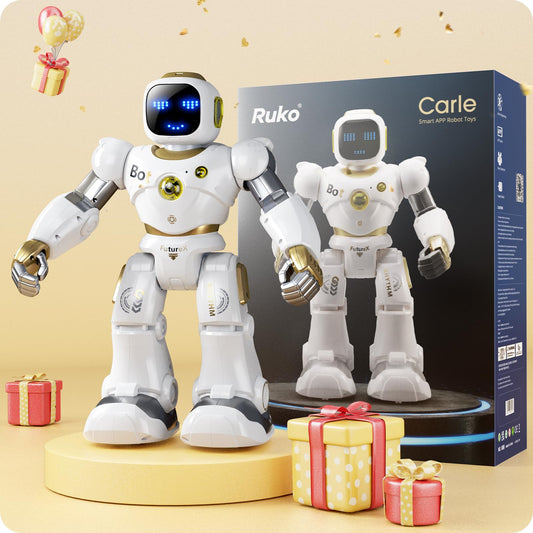 Ruko 1088 kids explore with Carle-featured robot during interactive stories.