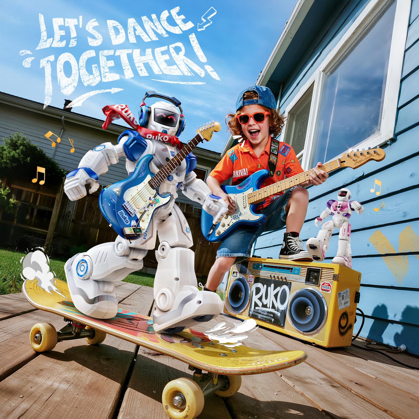 Ruko 6088 robot performing singing and dancing routines.
