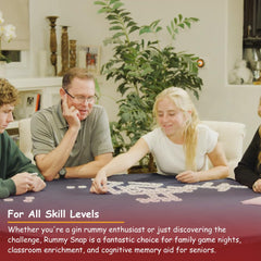 Rummy Snap grid play promotes quick thinking and pattern recognition.