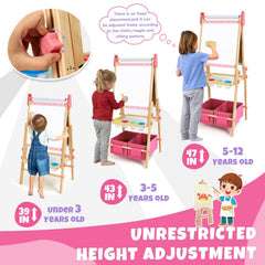 Rundad easel offers ample storage to keep supplies organized and within reach