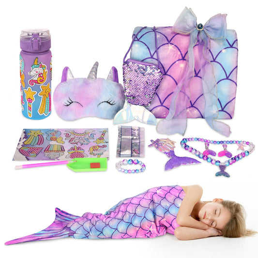 Runeaoys Mermaid Tail Blanket for Girls offers cozy, imaginative play