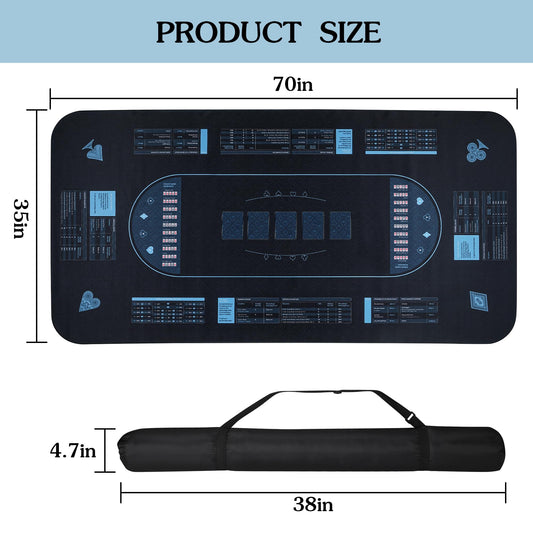 RUNNING HOT poker mat folded design for easy travel and storage.