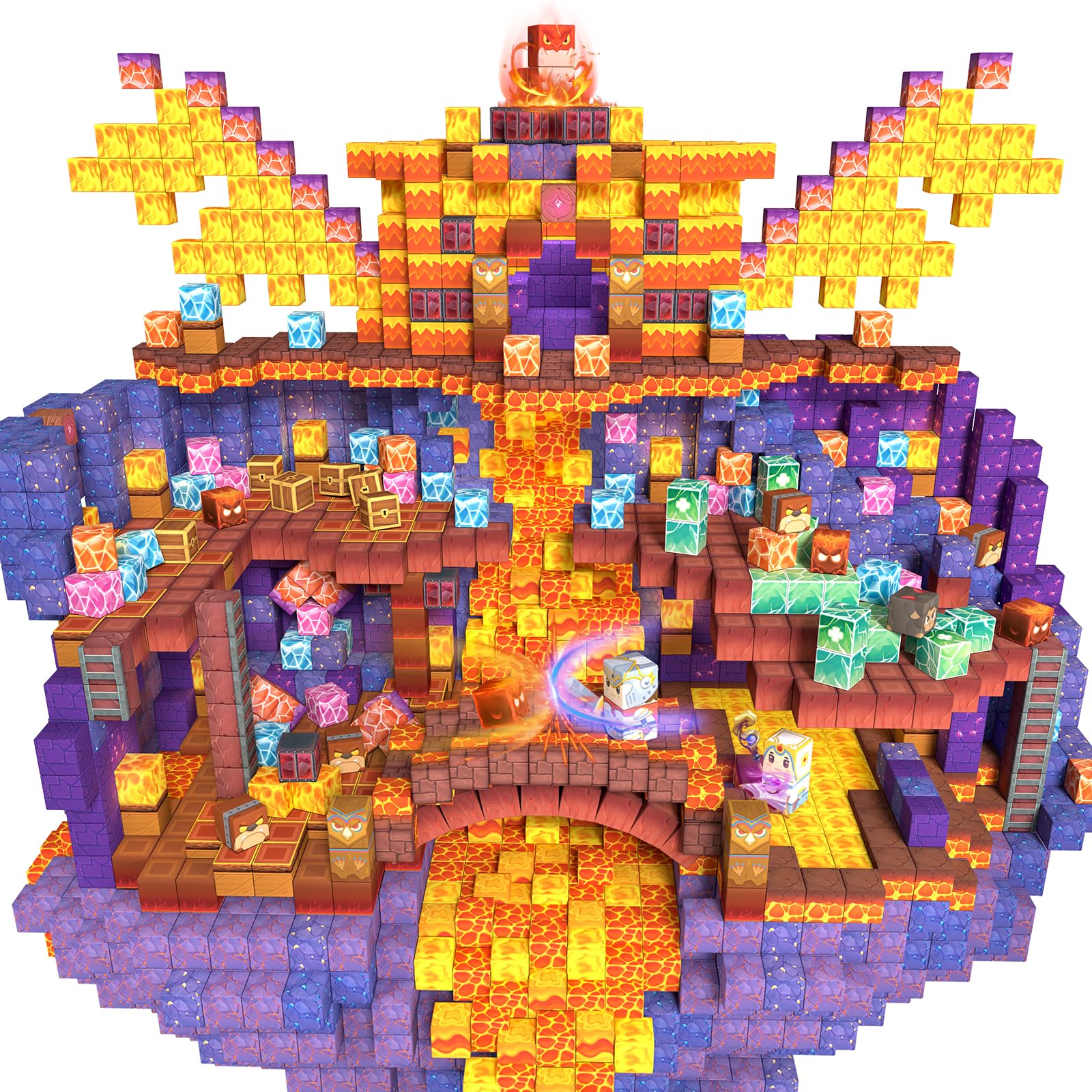 Rurvale 200Pcs magnetic blocks arranged for play and creativity.