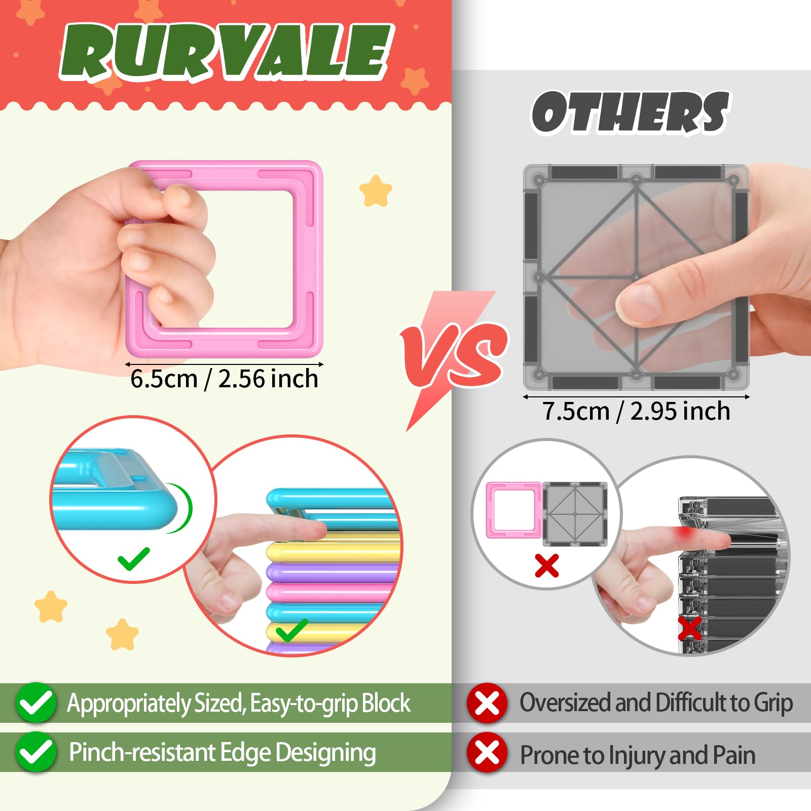 Rurvale magnetic tiles cars easy designs spark imaginative play