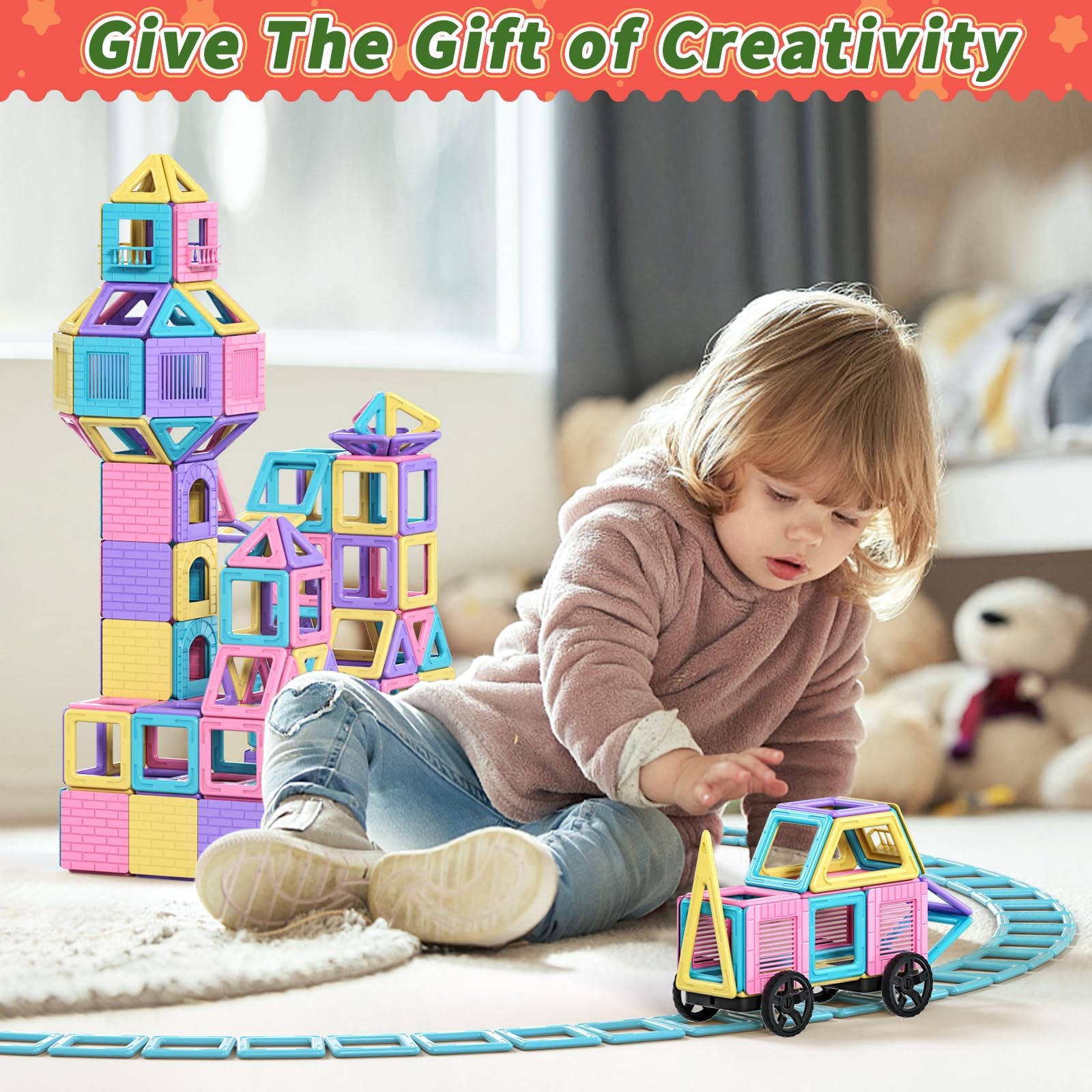 Rurvale magnetic tiles color shapes color and shape recognition in play