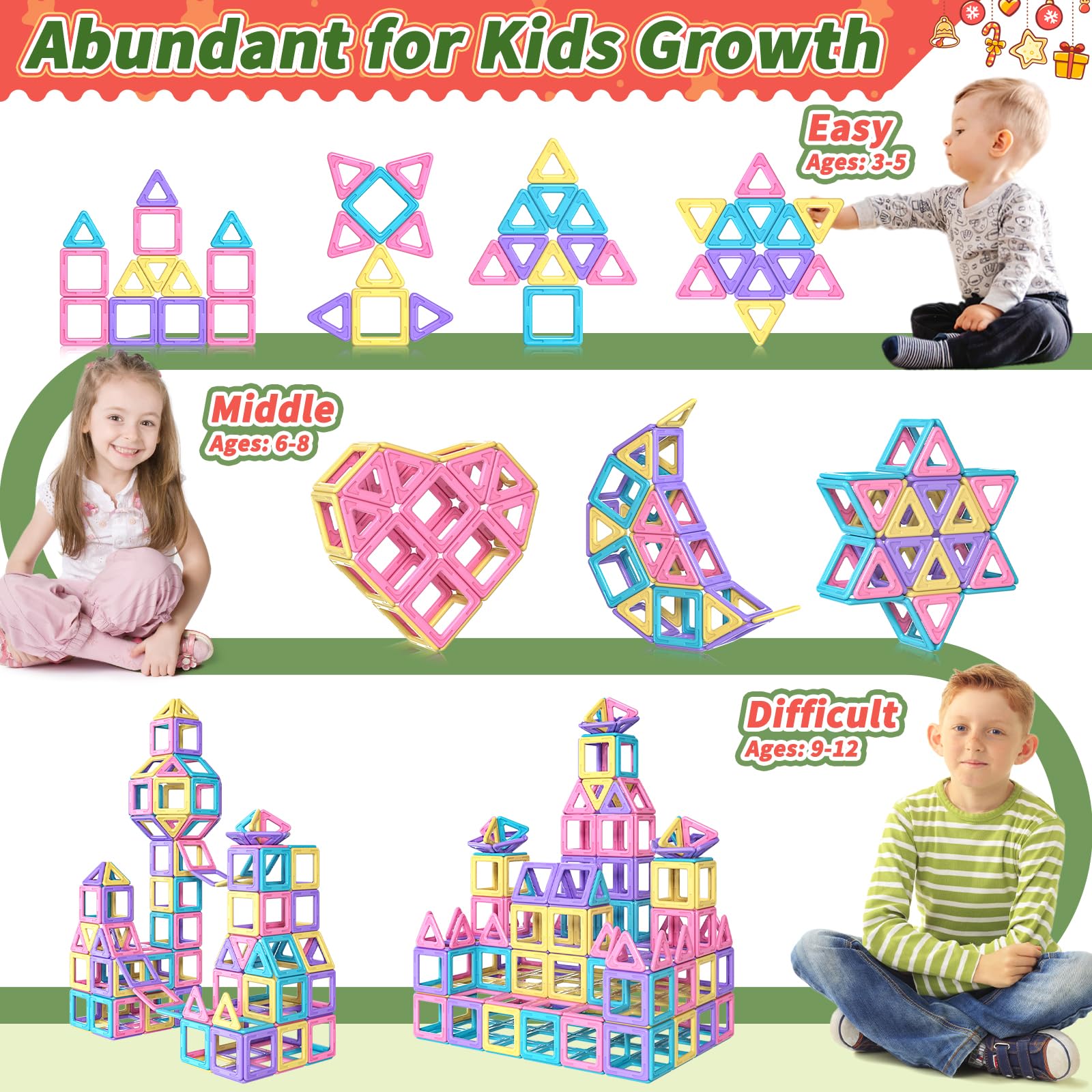 Rurvale travel-friendly magnetic tiles set for in-car learning.