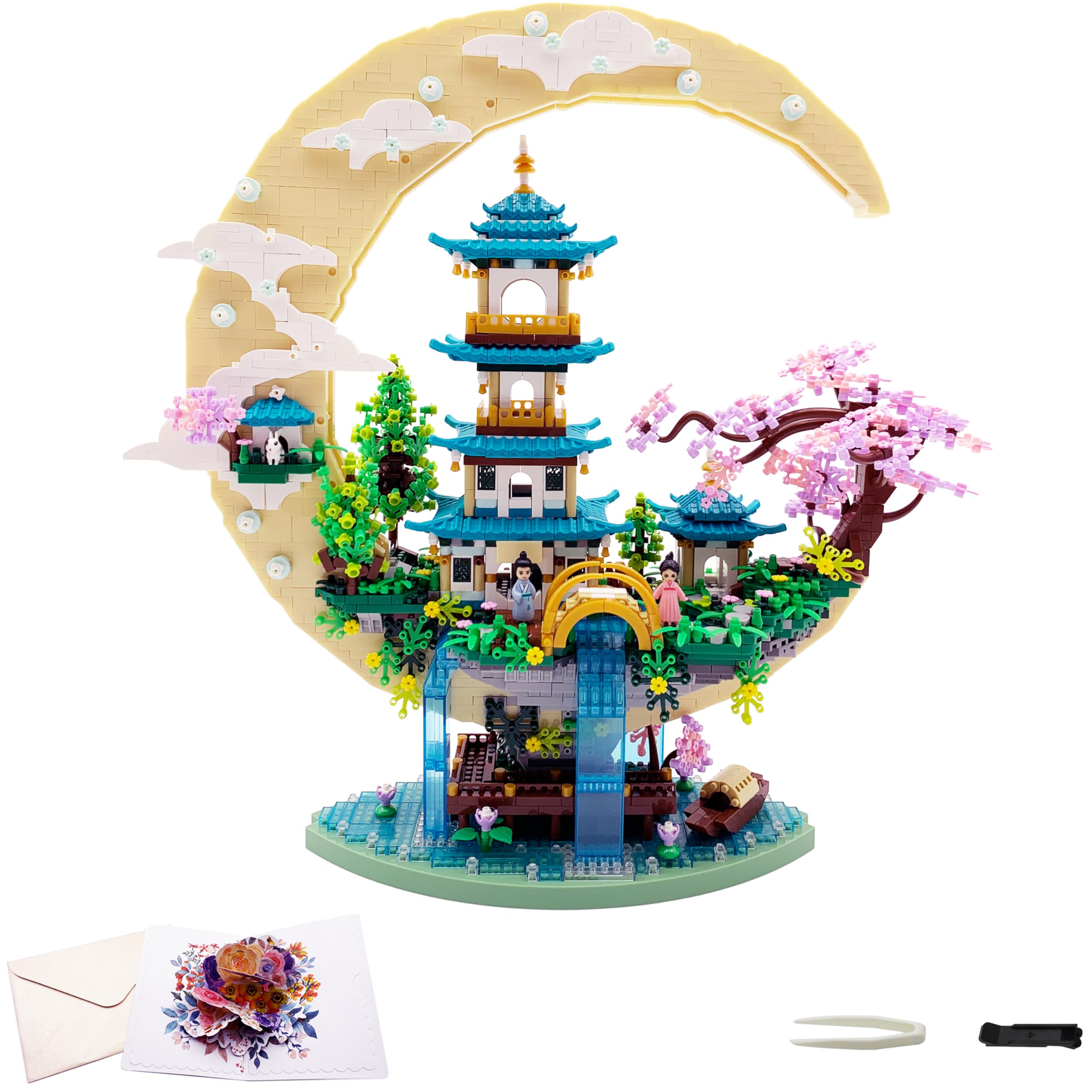 RUUQRUU 4288-piece cherry blossom tree model for elegant display
