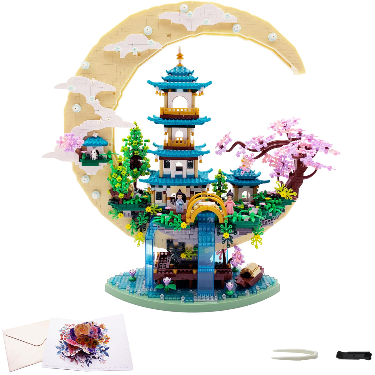 RUUQRUU 4288-piece cherry blossom tree model for elegant display