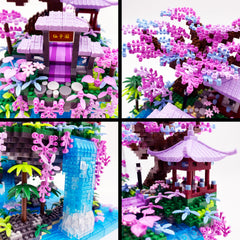 RUUQRUU Micro Japanese Sakura Tree House Building Kit invites focused crafting.