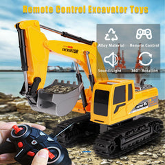 Ruutcasy RC digger arm detail shows extendable hydraulic arm for realistic digging