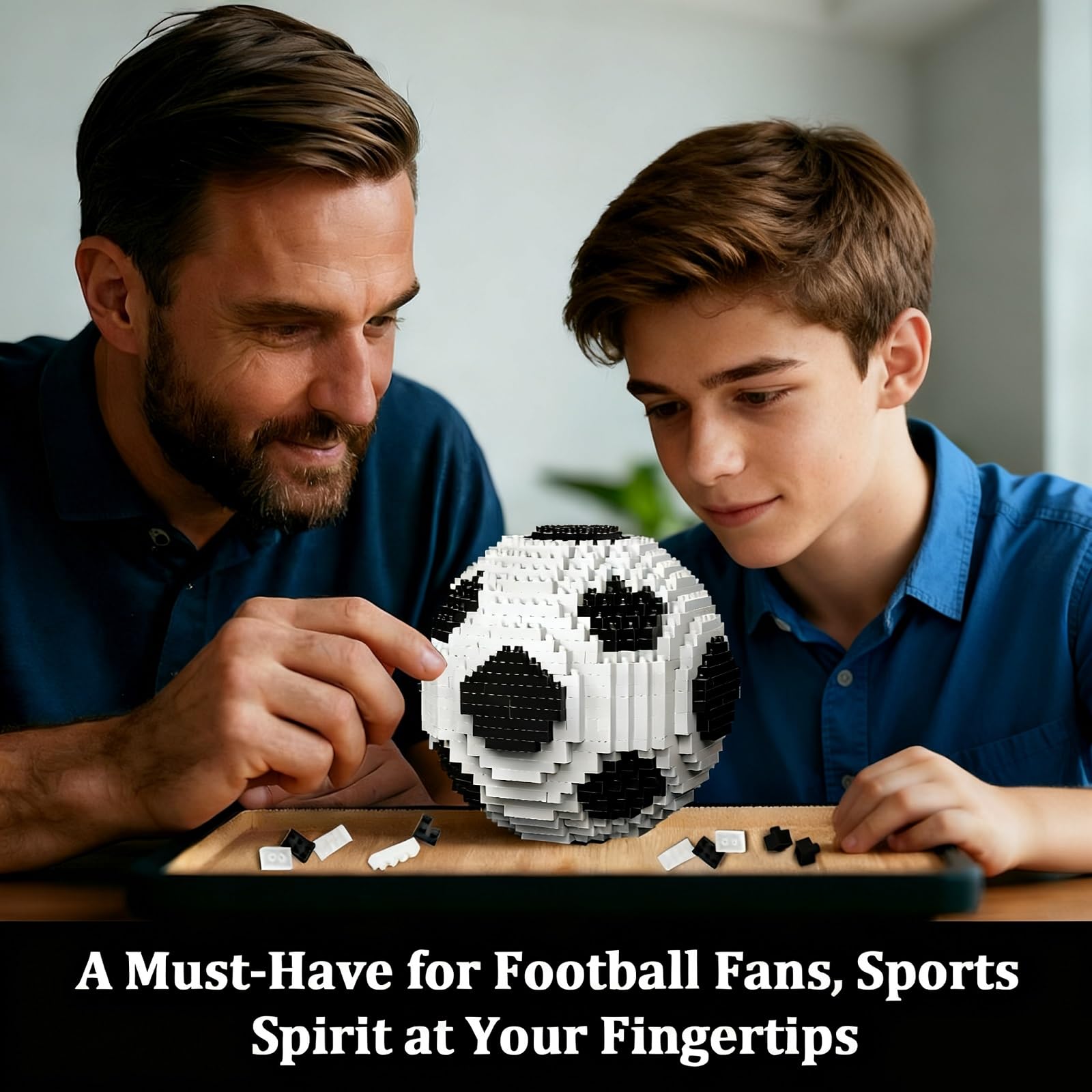 RUVARA Desktop decor soccer blocks elevate any home or office space.