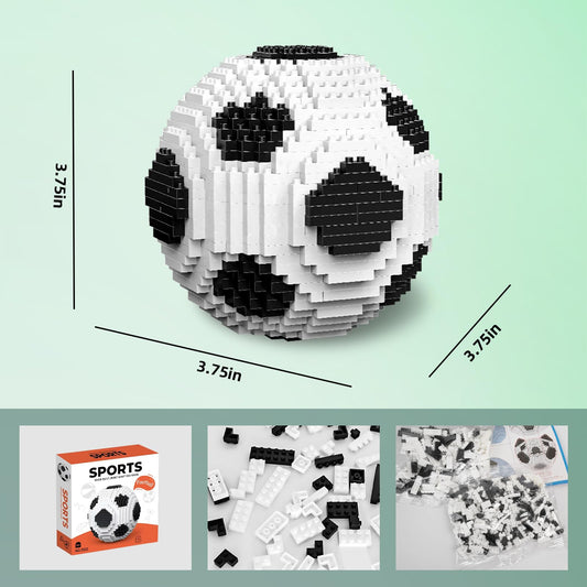 RUVARA Soccer Building Set sphere construction enables a realistic 3D soccer replica.
