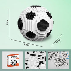 RUVARA Soccer Building Set sphere construction enables a realistic 3D soccer replica.