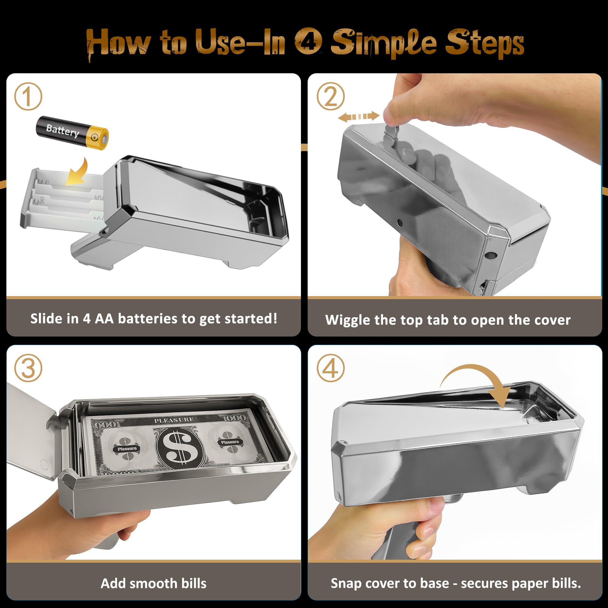 RUVINCE Money Gun shooter assembly and usage for best results
