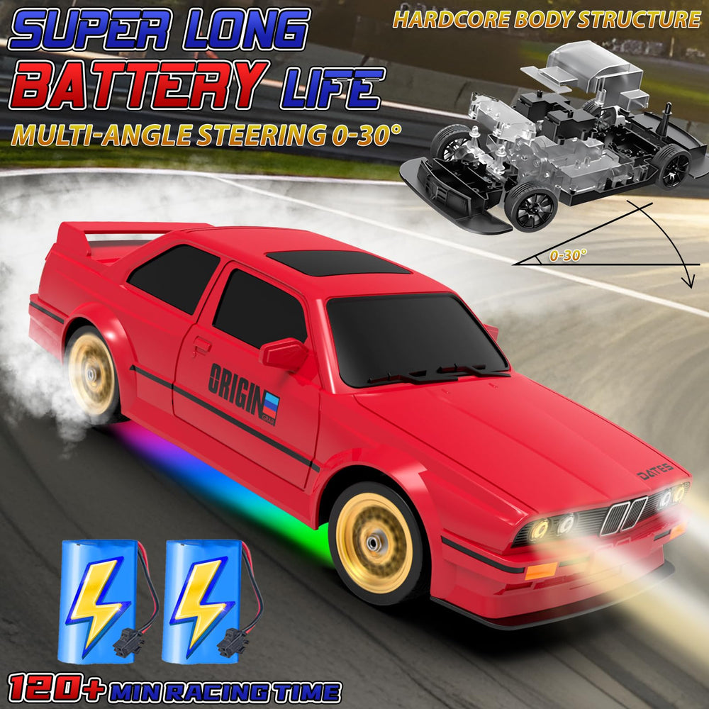 Ruxrcni dual-battery RC car delivers longer playtime and quick swaps.