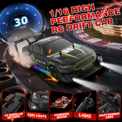 Ruxrcni RC drift car LED lights illuminate night racing sessions
