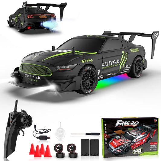 Ruxrcni remote drift car front view showcases bold styling for fast performance