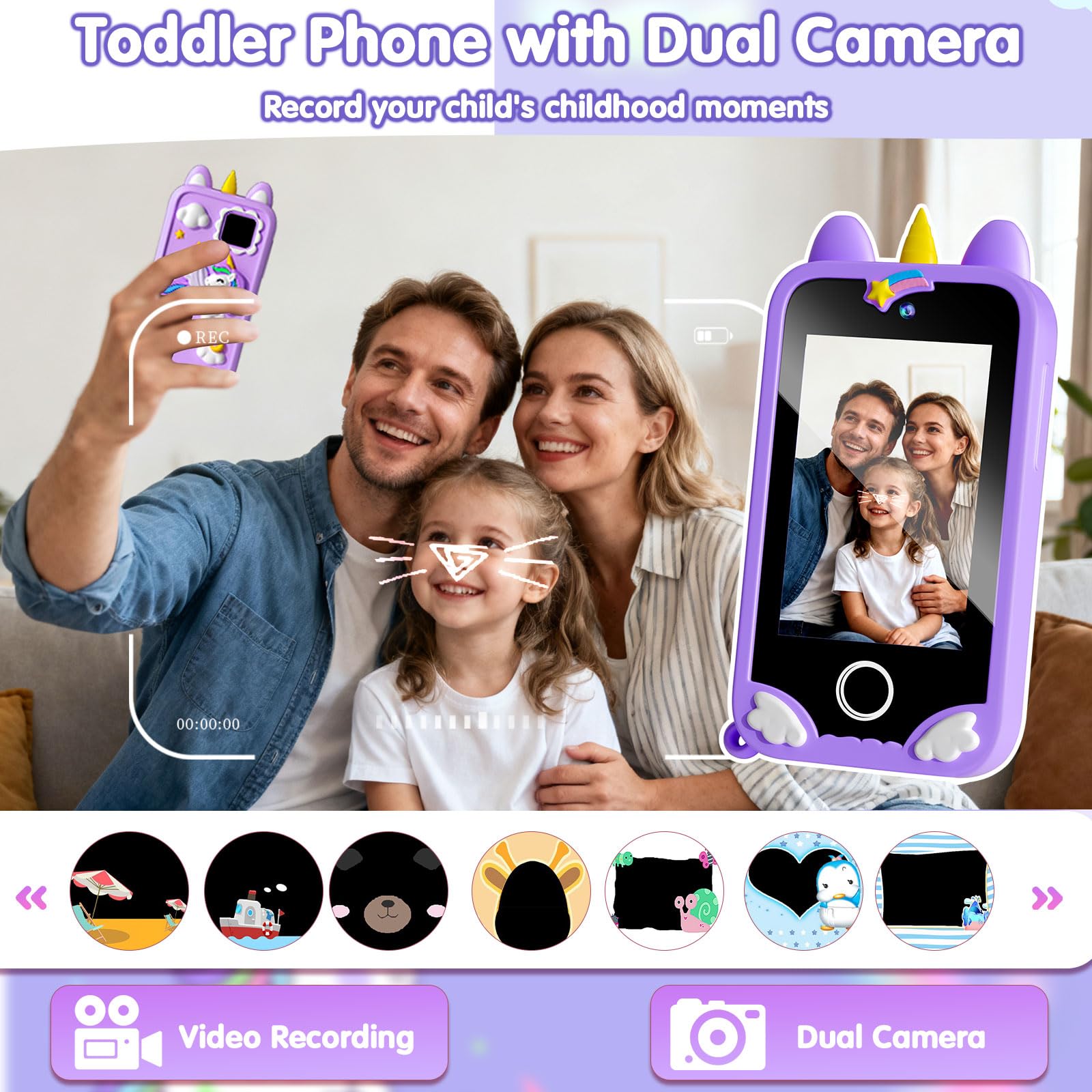Rvwsx Kids Phone with 32GB memory card for ample storage