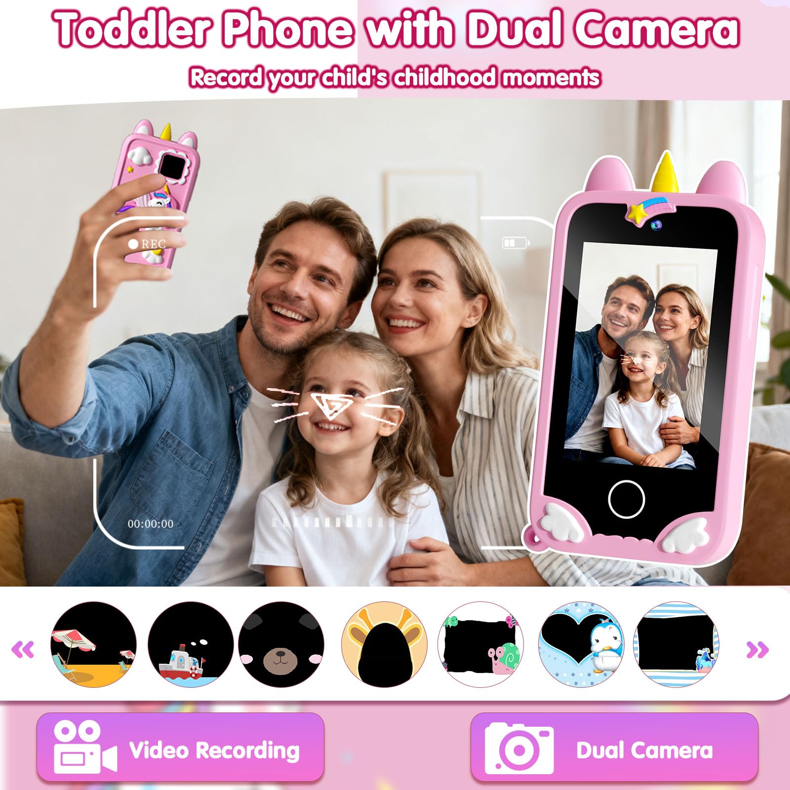 Rvwsx Kids Phone 32GB memory for photos, games, and music