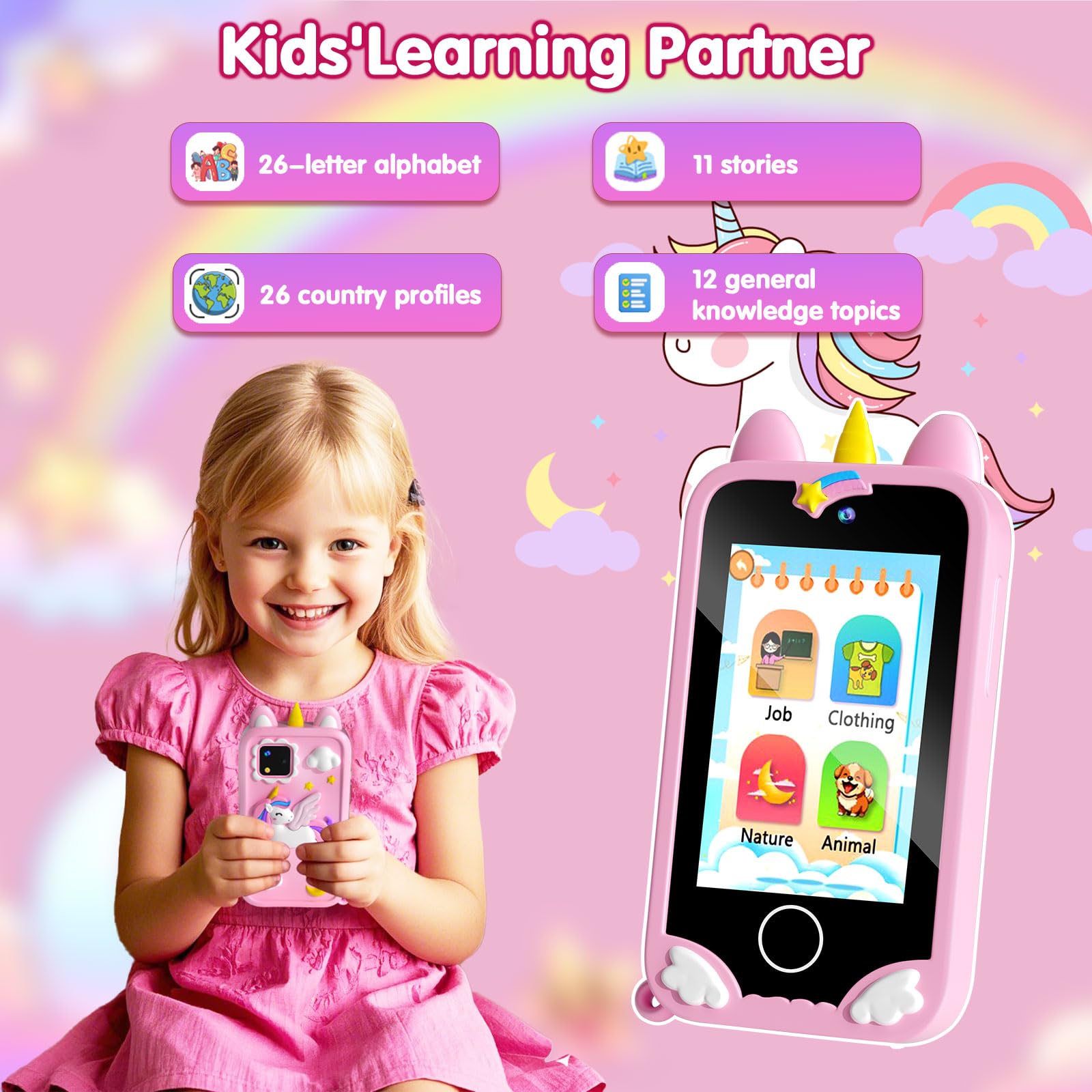 Rvwsx Kids Phone built in MP3 player for kid friendly tunes