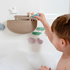 Ryan & Rose Noah's Ark with suction sticks to tub walls.