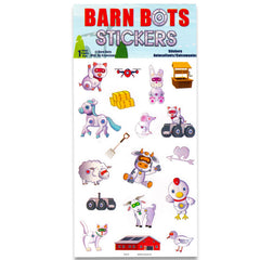Ryan's World stickers featuring Barn Bots add themed decor and take-home fun.