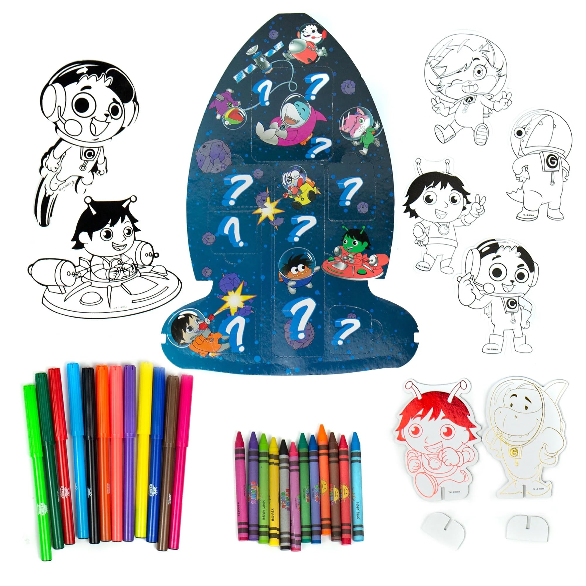 Ryan's World velv-its textures create soft coloring guidance for kids