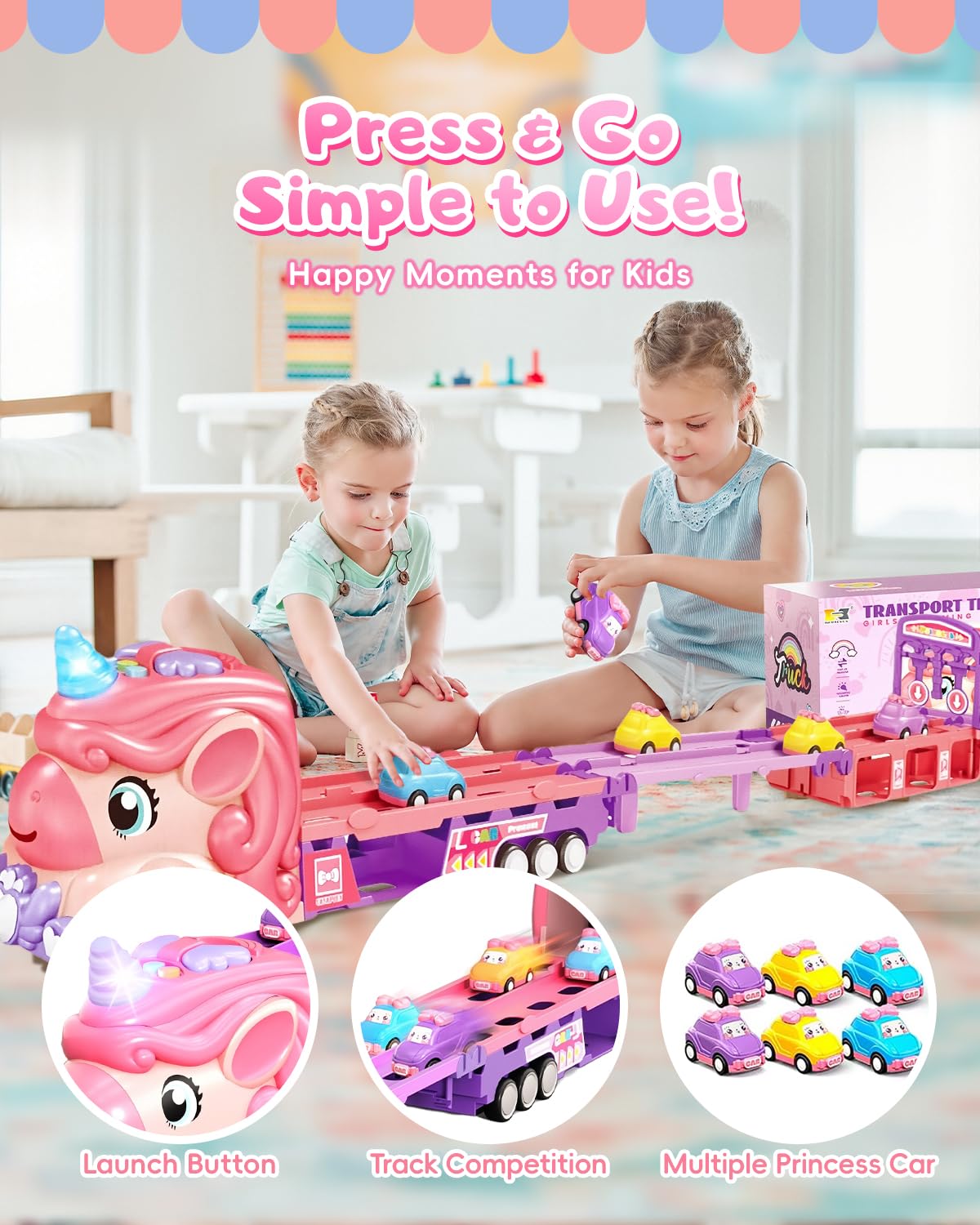 Rymtox princess mini cars included for colorful, engaging play sessions.
