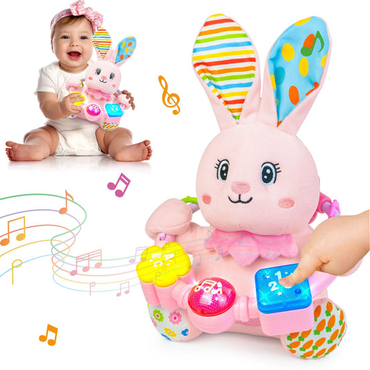 Ryotagift baby bilingual musical rabbit toy engages babies with light and sounds for early language exposure.
