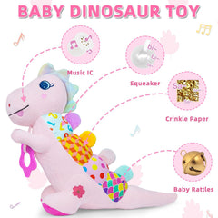 Ryotagift Baby Dino crinkle back adds visual interest for multisensory play