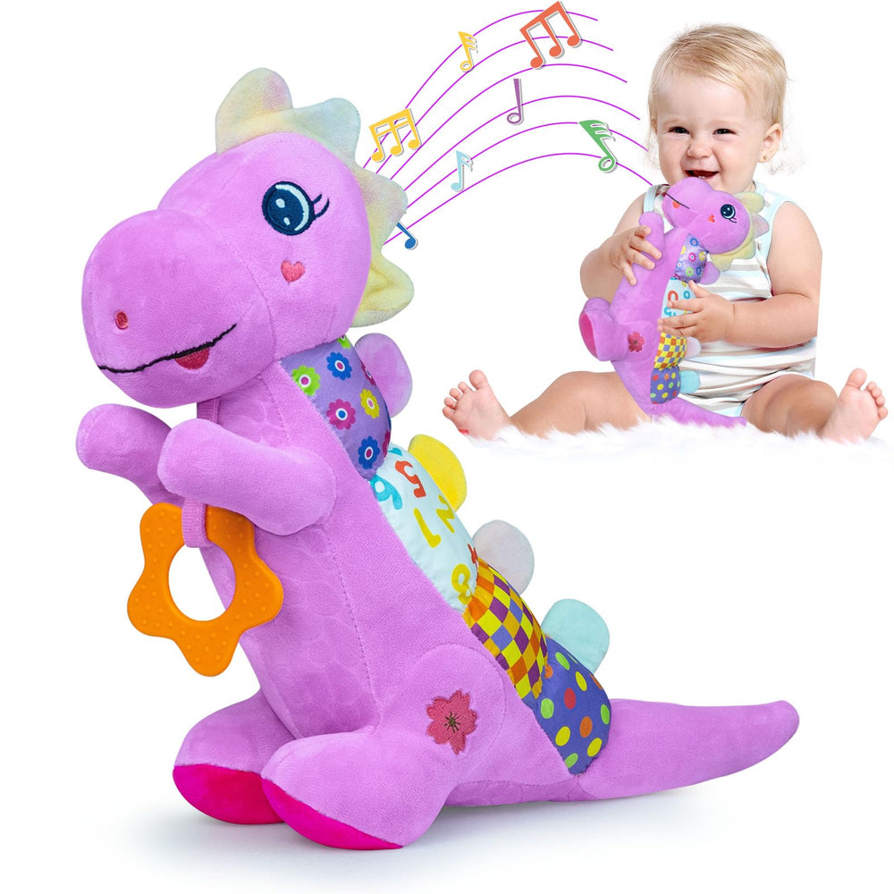 Ryotagift Baby Dino toy head with crinkle paper for early sensory play.