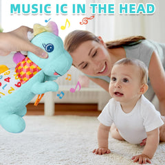 Ryotagift baby dino toy head with soft music for auditory play