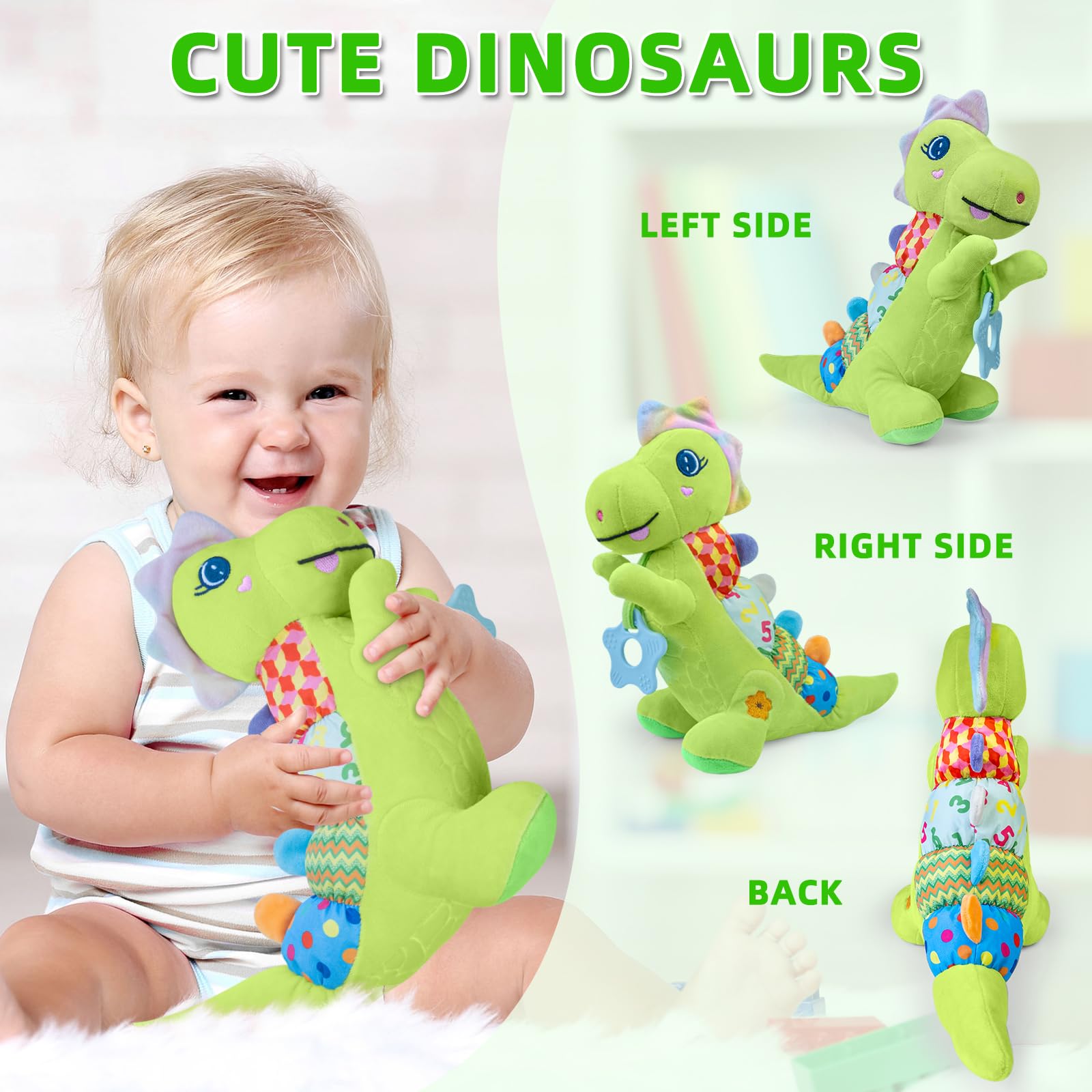 Ryotagift Baby Dino Toy soft plush body for cuddles