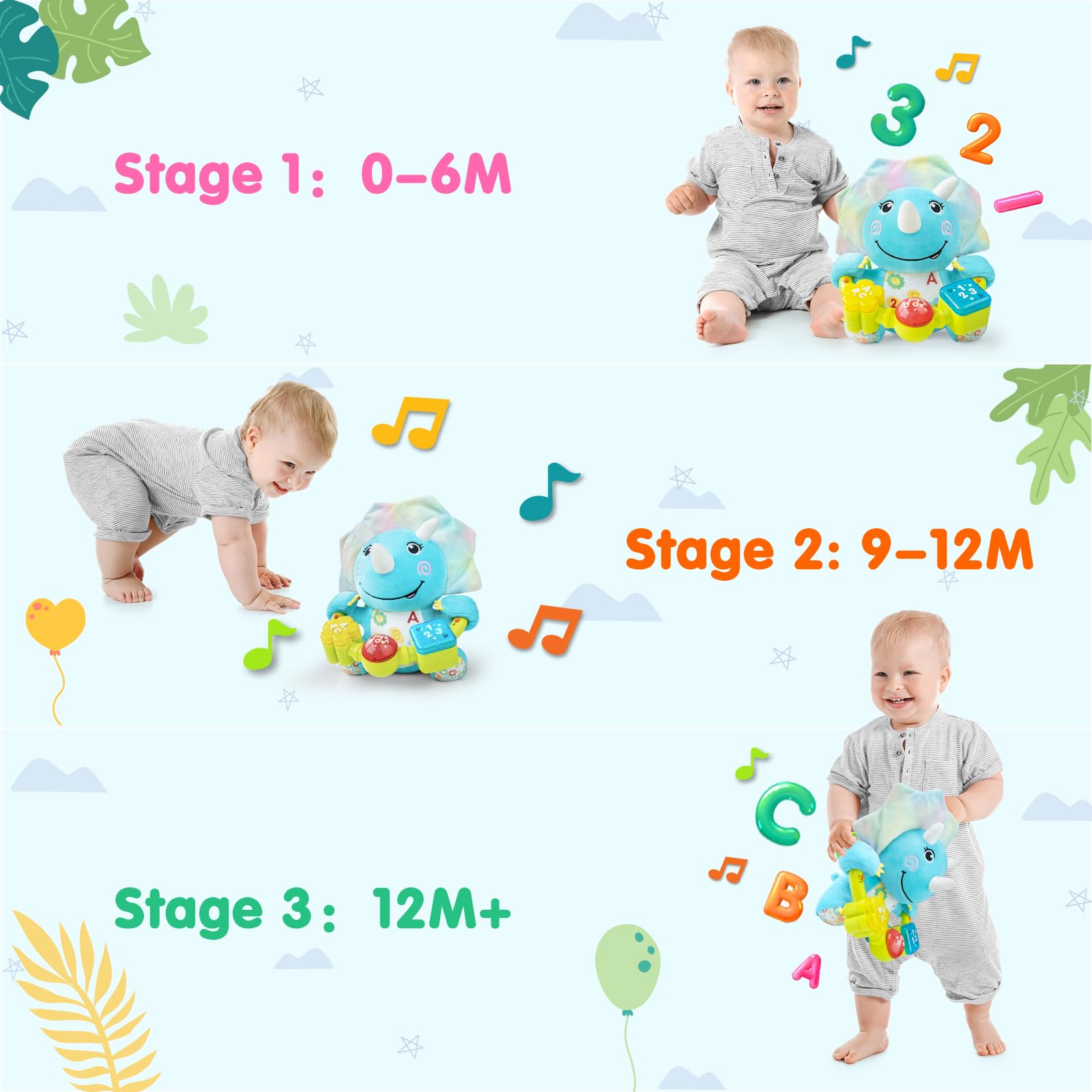 Ryotagift baby bilingual toy switches English and Spanish during play