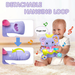 Ryotagift elephant toy soft teether helps soothe gums.