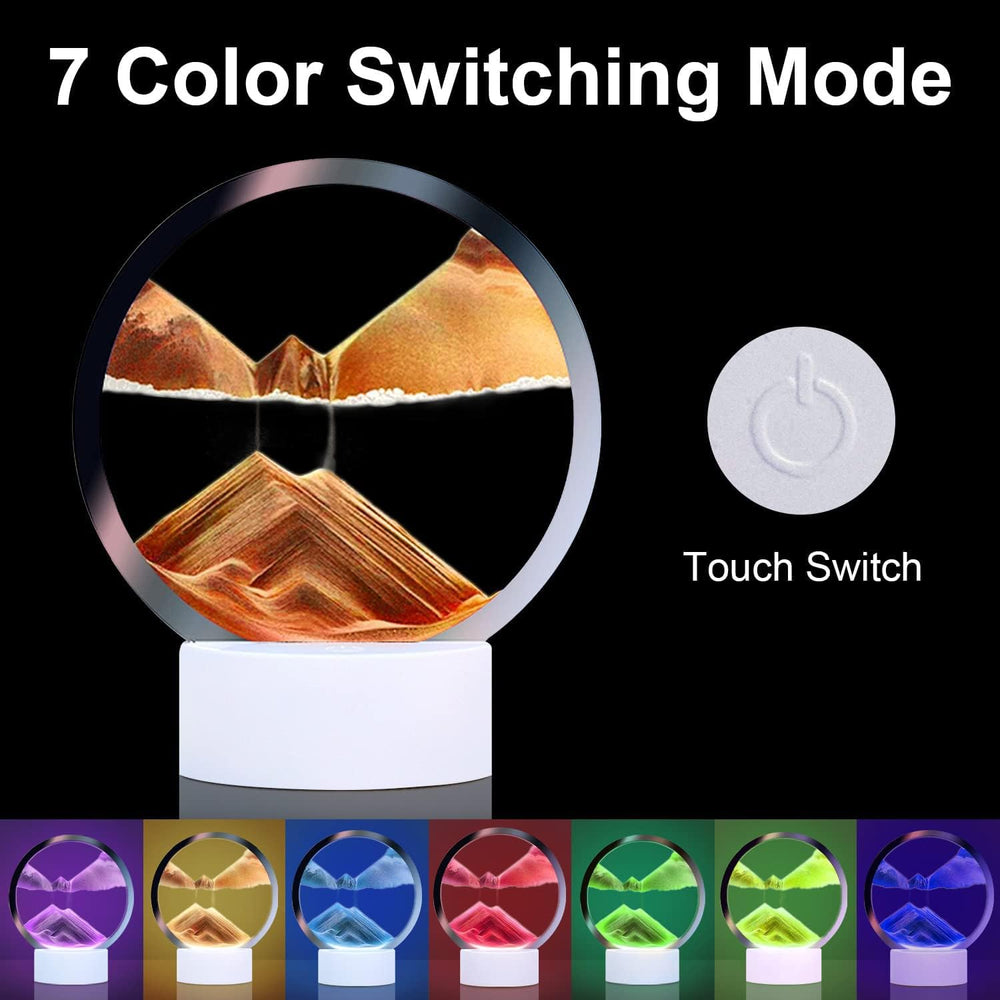 Rysnwsu 3D sandscape motion frame, dynamic office decor.