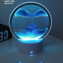 Rysnwsu sand art table display with flowing sand, creates relaxing motion on your desk.
