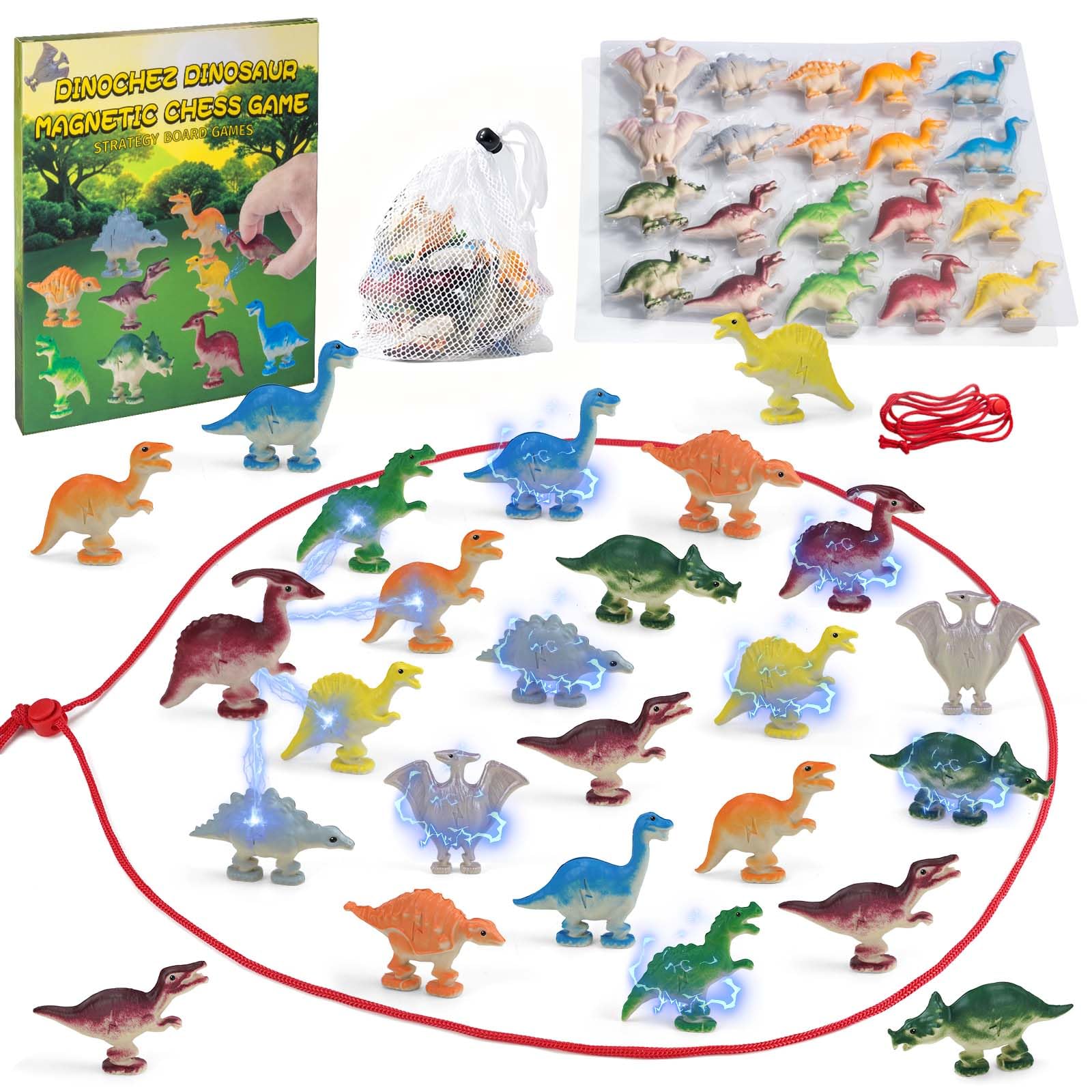 Rytopt Dinochez dinosaur magnetic chess piece—compact travel set for family play