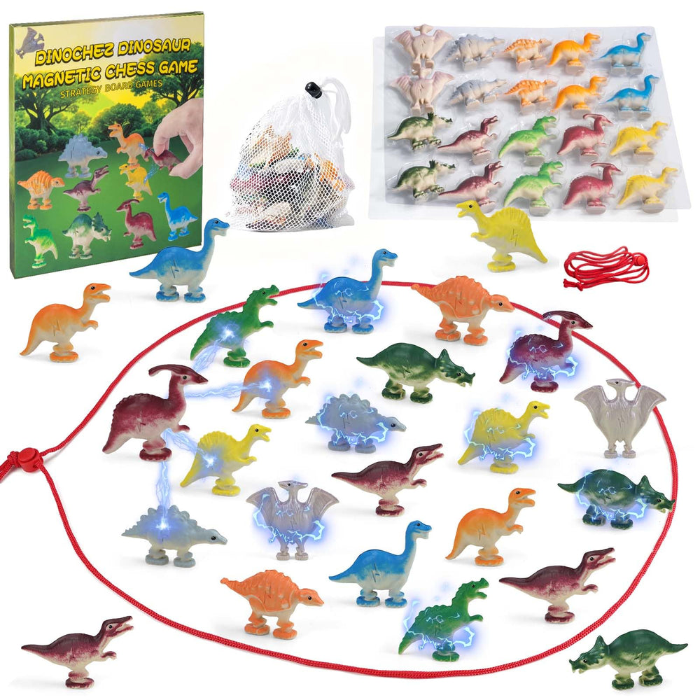 Rytopt Dinochez dinosaur magnetic chess piece—compact travel set for family play