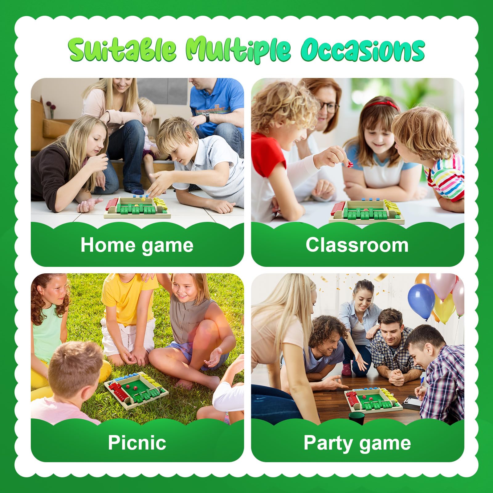 Rytopt Shut The Box travel-friendly wooden game ideal for classrooms or camping.