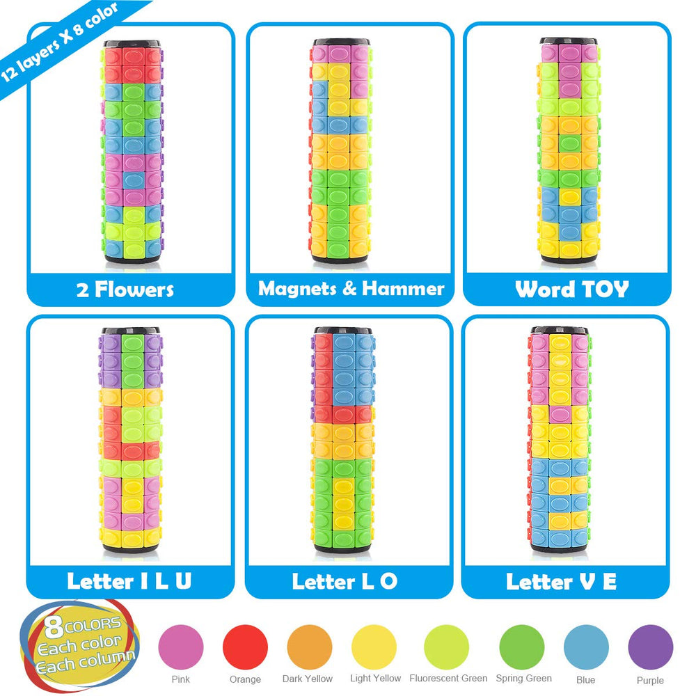R.Y.TOYS rotate-slide puzzle highlighting 12 layers and 96 pieces for patterns