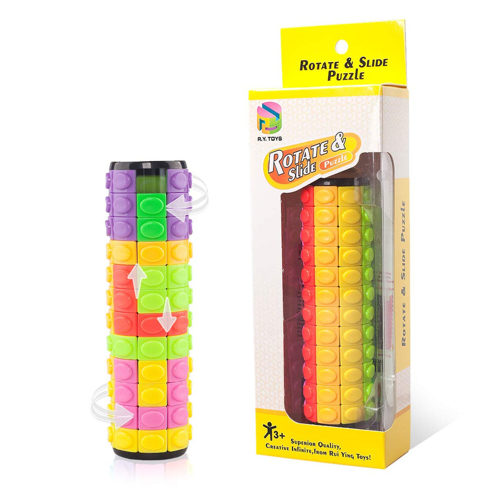 R.Y.TOYS rotate-and-slide puzzle showing eight colors for engaging fidget play